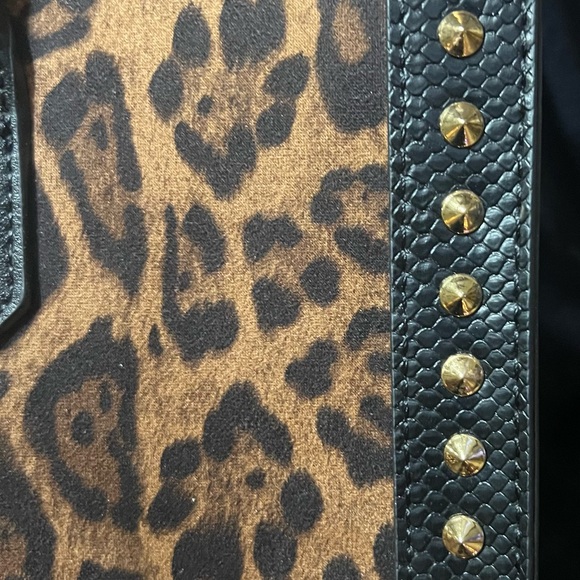 New! Aldo Handbag Leopard and Gold Studs - Picture 9 of 10